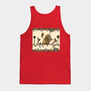 WEIRD MEDIEVAL BESTIARY MAKING MUSIC Violinist Lion,Hare,Snail Cat Tank Top